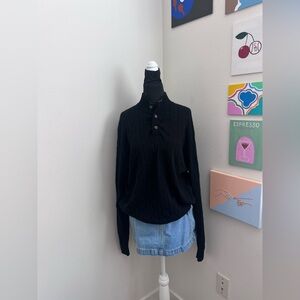 Black Merino Wool Cable Knit Sweater – Peter Millar (XL)